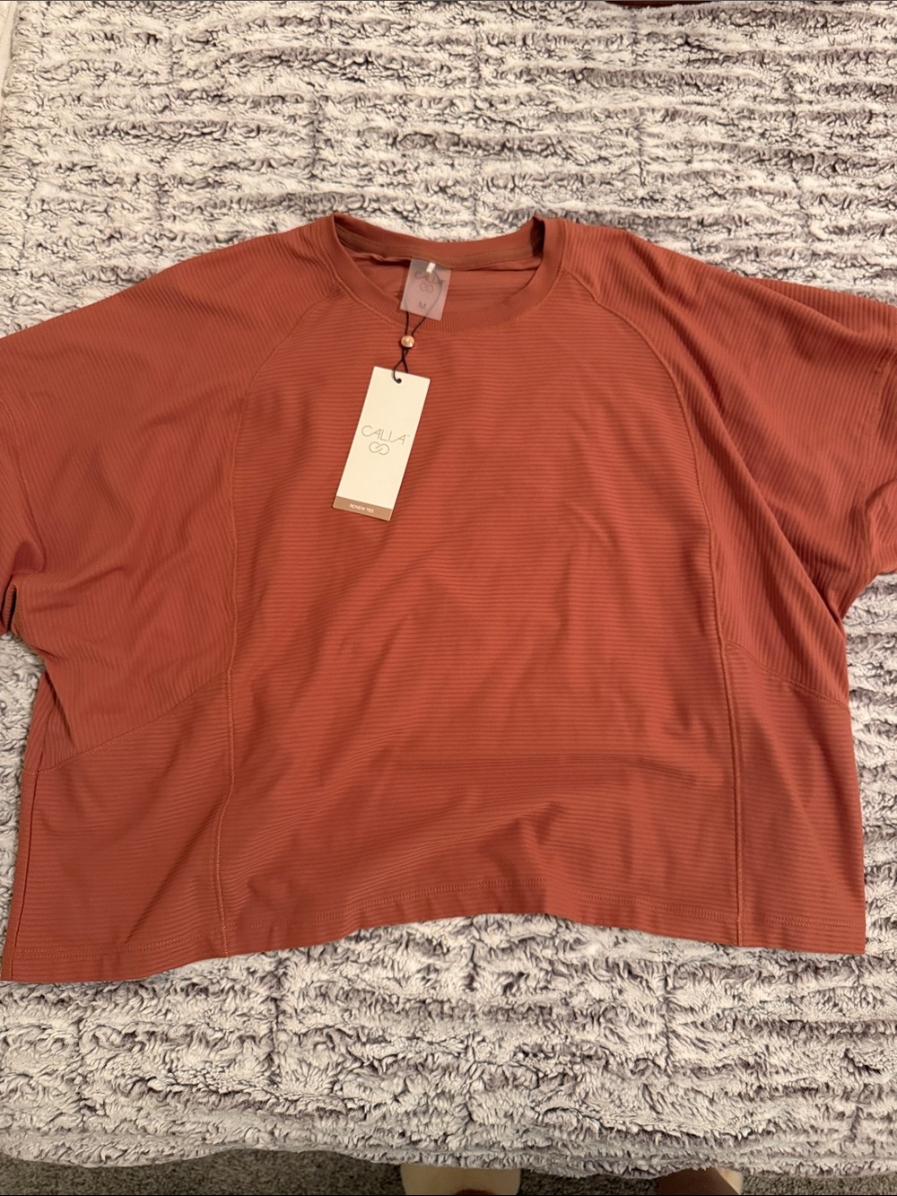 CALIA Short-Sleeve Ribbed Tee size m NEW
